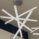 Lustra LED suspendata cu telecomanda si cristal LIBORIA 64W, lumina Rece/Calda/Neutra, Dimabila, Crom Lucios