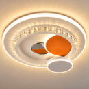 Lustra LED cu cristal HELIOX, 40W, 4 Cercuri, lumina Rece/Calda/Neutra, Alb