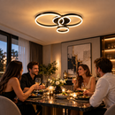 Lustra LED cu telecomanda RIGA LILITH, 68W, 3 Cercuri, lumina Rece/Calda/Neutra, Dimabila, Negru