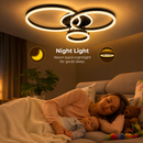 Lustra LED cu telecomanda RIGA LILITH, 68W, 3 Cercuri, lumina Rece/Calda/Neutra, Dimabila, Negru