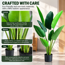 Plantă Artificială Tip Strelitzia Nicolai(Pasărea Paradisului), 150 cm, 10 frunze, Verde