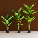 Decorațiune Alocasia, 2 tulpini, Plastic, 190 cm, Verde