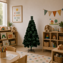 Decorațiune Brad Artificial MANIITSOQ, 150 cm, 130 vârfuri, Suport Metalic, Plastic, Verde