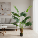 Decorațiune Palmier Livistona Evantai, 10 frunze, Plastic, 160 cm, Verde