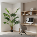 Decorațiune Palmier Livistona Evantai, 10 frunze, Plastic, 160 cm, Verde