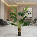 Decorațiune Palmier Livistona Evantai, 10 frunze, Plastic, 160 cm, Verde
