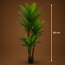 Decorațiune Palmier, Plastic, 3 Brate, 190 cm, Verde