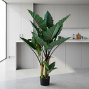 Decorațiune Strelitzia, 3 trunchiuri, Plastic, 160 cm, Verde