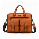 Geantă business laptop SAMARKAND, 38x7x28 cm, Piele Ecologică, Maro Deschis