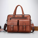 Geantă business laptop SAMARKAND, 38x7x28 cm, Piele Ecologică, Maro închis