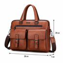 Geantă business laptop SAMARKAND, 38x7x28 cm, Piele Ecologică, Maro închis