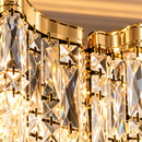 Candelabru Cristal VETRA Magno 10xE14, D60 cm, Auriu, Inaltime Reglabila, Metal si Cristal