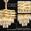 Candelabru Cristal HEXA Ø30cm 3xE14 Auriu Inaltime Reglabila