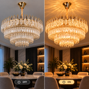 Candelabru Cristal MAJESTIC Regalis 21x E14, Diametru 80cm, Auriu Lucios, Inaltime Reglabila