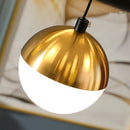 Lustră Suspendată LED Acril Aurion 29W cu Telecomandă, Dimabilă, Negru Auriu, Metal și Acril