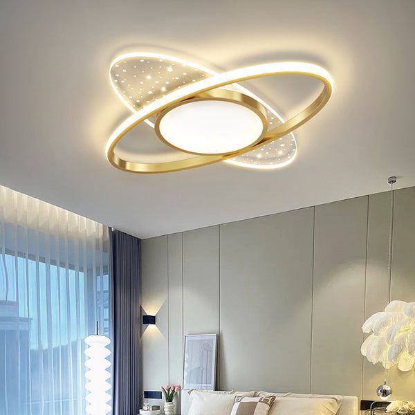 Lustra LED cu telecomanda VARIO  110W, Oval , lumina Rece/Calda/Neutra, Dimabila, Auriu