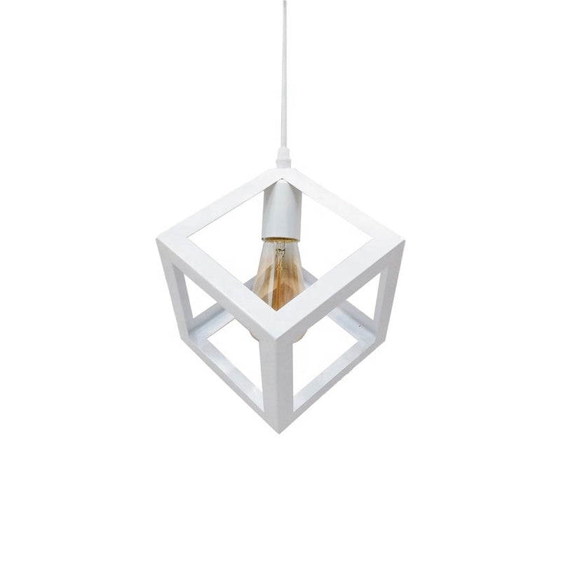 Lustra Forma Cub, STRUKTUR Linear Trio, 3x E27, Alb, Metal