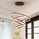 Lustra LED suspendata cu telecomanda CASIANA 130W, 4 Cercuri, lumina Rece/Calda/Neutra, Dimabila, Negru, Inaltime Reglabila