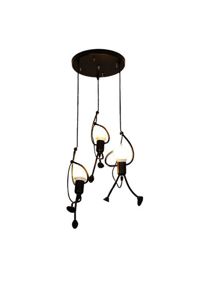 Lustra MODERNA, tip Pendul, FUNTASIA, Figurina, 3xE27, Inaltime Reglabila, Negru