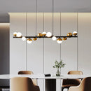 Lustră Suspendată LED Acril Aurion 29W cu Telecomandă, Dimabilă, Negru Auriu, Metal și Acril