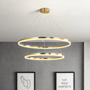 Lustra LED suspendata cu telecomanda CHRISTINE, 41W, 2 Cercuri, lumina Rece/Calda/Neutra, Dimabila, Auriu Lucios, Inaltime Reglabila Lustre LED cu Telecomanda Default Title Alessandro Design