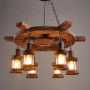 Lustra Vintage LV592/6BK, 6xE27, Rustic Barn, Sfoara si Metal, 70cm, Maro Lustre Vintage Default Title Alessandro Design