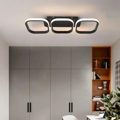 Lustra LED VERTEX 34W, 3 Patrate, Liniara, lumina Rece/Calda/Neutra, Neagra Lustre LED Default Title Alessandro Design