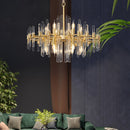Candelabru Cristal CC850/620GD ,10xE14, 62X45cm, Inaltime Reglabila, Auriu Lucios, Inaltime Reglabila, Design Elegant