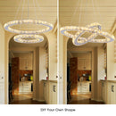 Lustra LED cu telecomanda si cristal PRISM LUMINIS 55W, 2 Cercuri, lumina Rece/Calda/Neutra, Dimabila, Argintiu, Inaltime Reglabila