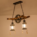 Lustra Vintage cu Franghie LV590/2BK, 2xE27 Lemn Inchis Lustre Vintage Default Title Alessandro Design