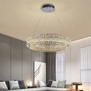 Lustra LED cu Telecomanda, LLC160/500CH, Cristal si Metal, 120W, 1 Cerc, Dimabila, Inaltime Reglabila, Lumina Rece/Calda/Neutra, Iluminat Luxos