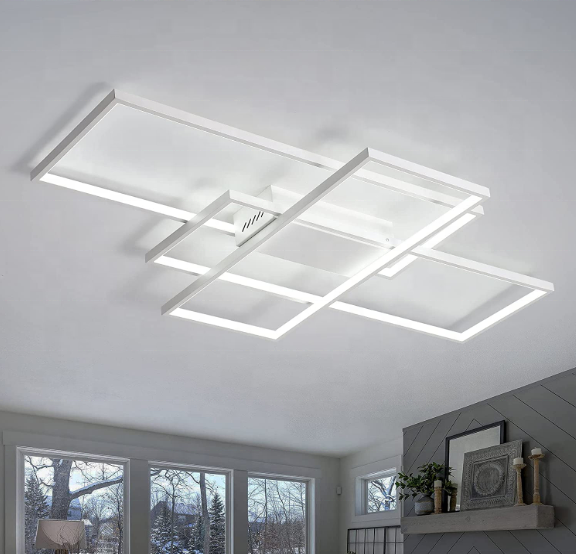 Lustra LED cu telecomanda LANDYN 71W, lumina Rece/Calda/Neutra, Dimabila, Alb