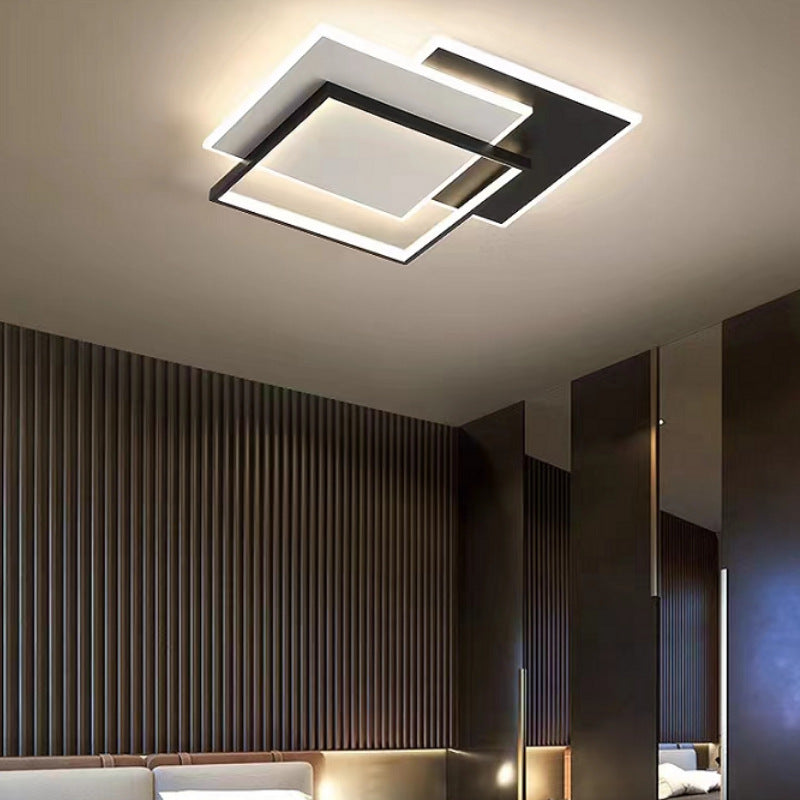 Lustra LED cu telecomanda CHIARA 102W, 3 Patrate, lumina Rece/Calda/Neutra, Dimabila, Negru