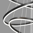 Lustra LED suspendata cu telecomanda CASIANA 40W, 2 Cercuri, lumina Rece/Calda/Neutra, Dimabila, Negru, Inaltime Reglabila