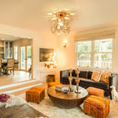 Lustra Vera, 1*E27, Auriu, Metal si Cristal