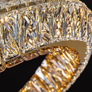 Lustra LED cu Telecomanda, LLC132/500GD, Cristal si Metal, 26W, 1 Cerc, Dimabila, Inaltime Reglabila, Lumina Rece/Calda/Neutra, Iluminat Luxos