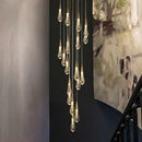 Candelabru Cristal LED Suspendat, 39W, Iustinian, Diametru 60cm, Inaltime Reglabila, Auriu, Metal si Cristal
