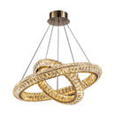 Lustra LED cu Telecomanda, LLC132/300GD, Cristal si Metal, 37W, 2 Cerc, Dimabila, 3000K/4000K/6000K, Iluminat Luxos Lustre LED cu Telecomanda Default Title Alessandro Design