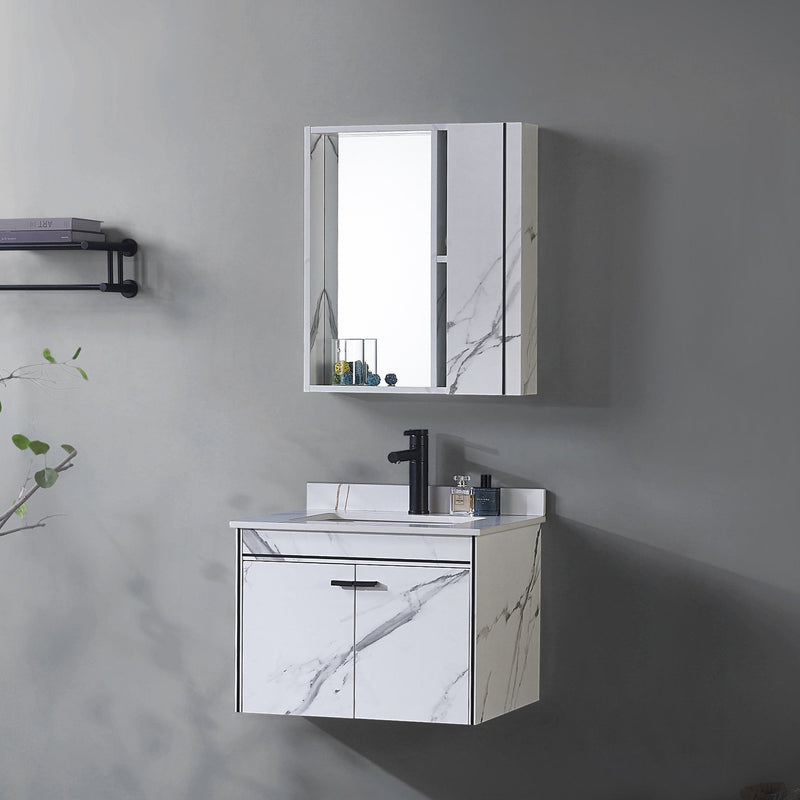 Set Mobilier pentru Baie CORFU, 80x48cm, 2 Piese, Negru si Alb