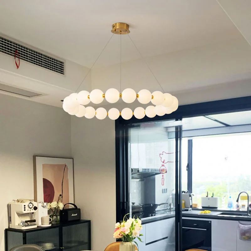Lustră Suspendată LED Acril Celeste 42W cu Telecomandă, Dimabilă, 3000K/4000K/6000K, Auriu, Metal și Acril