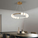 Lustră Suspendată LED Acril Nova 57W cu Telecomandă, Dimabilă, 3000K/4000K/6000K, Auriu, Metal și Acril