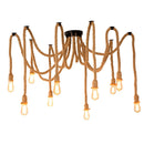 Lustra Vintage LV120/10BK, 10xE27, Rustic, Sfoara si Metal, 2x100cm, Suport Negru Lustre Vintage Default Title Alessandro Design