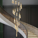 Candelabru Cristal LED Suspendat, 39W, Iustinian, Diametru 60cm, Inaltime Reglabila, Auriu, Metal si Cristal