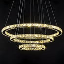 Lustra LED suspendata cu telecomanda si cristal PRISM LUMINIS 78W, 3 Cercuri, lumina Rece/Calda/Neutra, Dimabila, Argintiu, Inaltime Reglabila