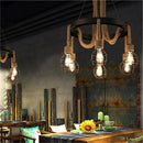 Lustra Roata LV580/6BK, 6xE27, Maro, Metal si Sfoara Lustre Vintage Default Title Alessandro Design