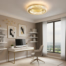 Lustra LED cu telecomanda si cristal VERTUS 31W, 50cm, Cerc, lumina Rece/Calda/Neutra, Dimabila, Auriu Lustre LED cu Telecomanda Default Title Alessandro Design