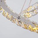 Lustra LED suspendata cu telecomanda si cristal PRISM LUMINIS 78W, 3 Cercuri, lumina Rece/Calda/Neutra, Dimabila, Argintiu, Inaltime Reglabila