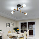 Lustra Modernist Gentile, 4x E27, Negru și Auriu, Design Modern