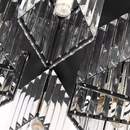 Lustra Clasica Moderna Sasha, LC117/3BK, 3x E27, Metal si Cristal, Negru, Abajur