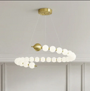 Lustră Suspendată LED Acril Aurelia 41W cu Telecomandă, Dimabilă, 3000K/4000K/6000K, Auriu, Metal și Acril